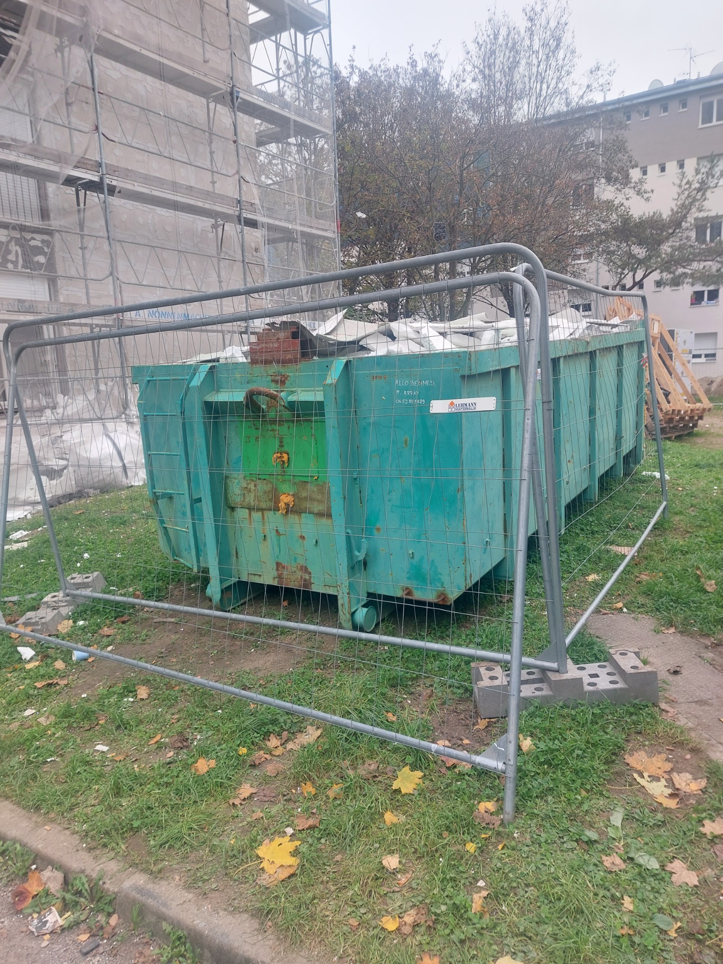 Benne 20m3 chantier alsace dans le (67) et le (68) ad services grand est 06 78 75 59 17 ☎️ 